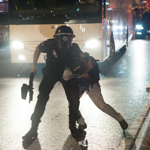 Police action during Gezi park protests in Istanbul. Events of June 16, 2013